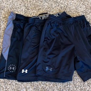 3 together Men’s Medium Heatgear UA shorts